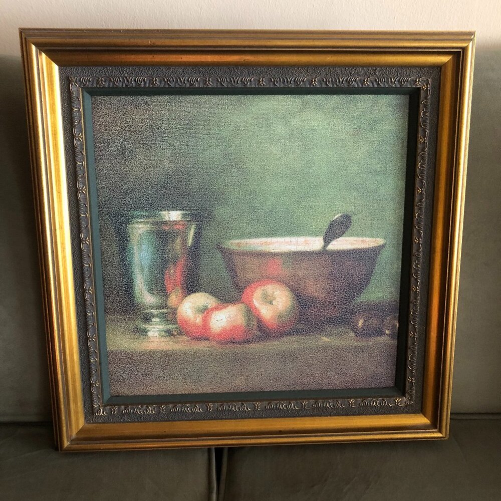 'The Silver Goblet’ Beautiful Framed Still Life by Chardin (Print on Canvas)